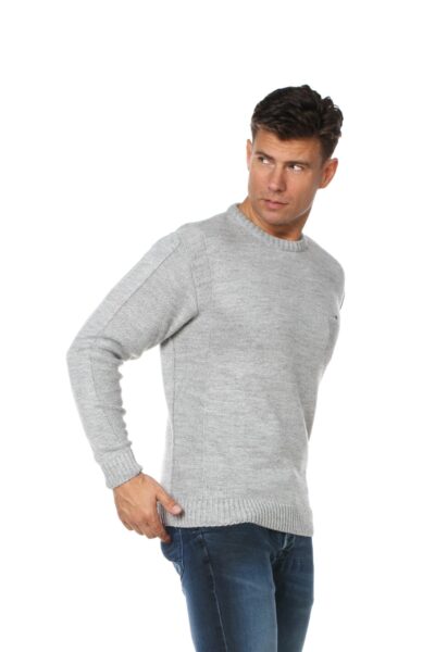 Sweter CREW jasny szary